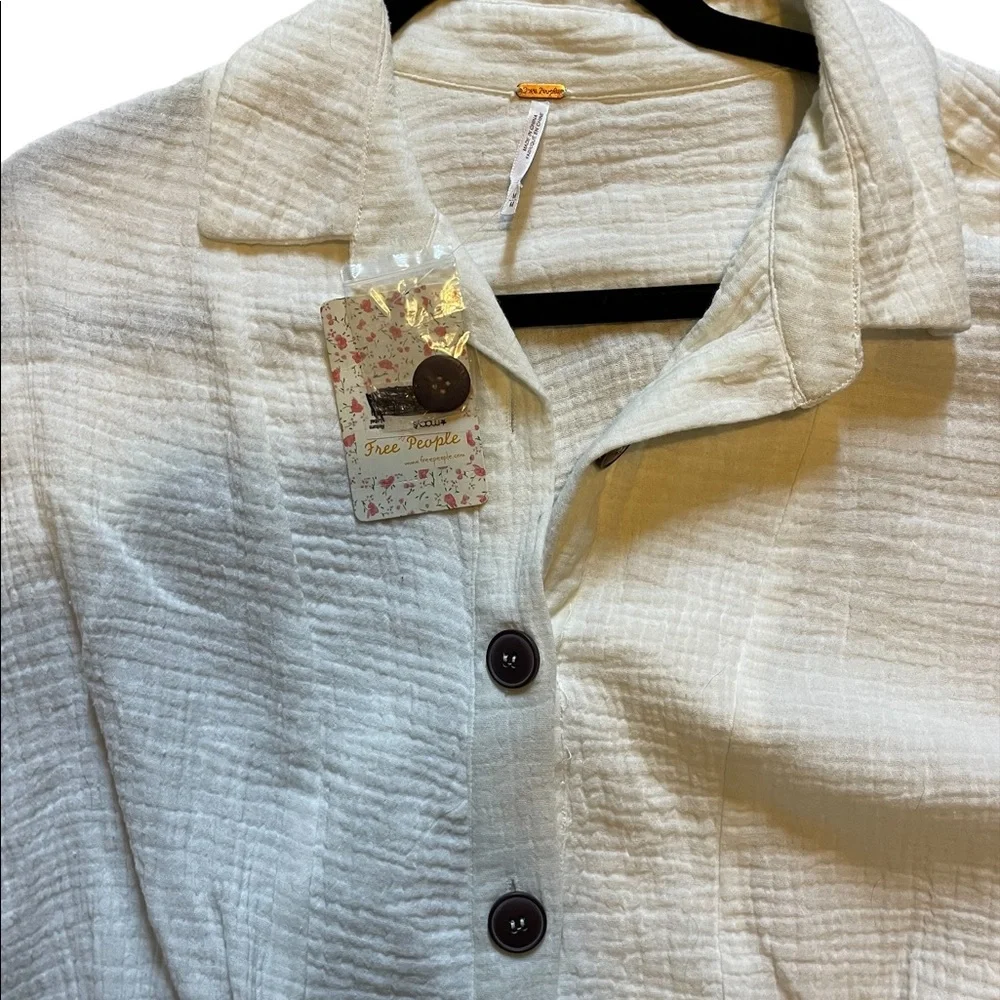 NWT | Free People | Button Down Front Tie Shirt